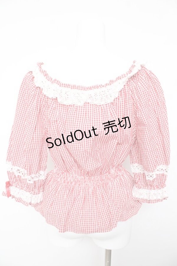 画像2: Angelic Pretty / Resortブラウス（ギンガム）  赤 Y-26-02-01-042-AP-BL-SZ-ZY (2)