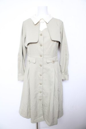 画像: Fi.n.t  / ステッチ使いクレリックレイヤードワンピース  グリーン Y-26-02-01-044-LO-OP-SZ-ZY