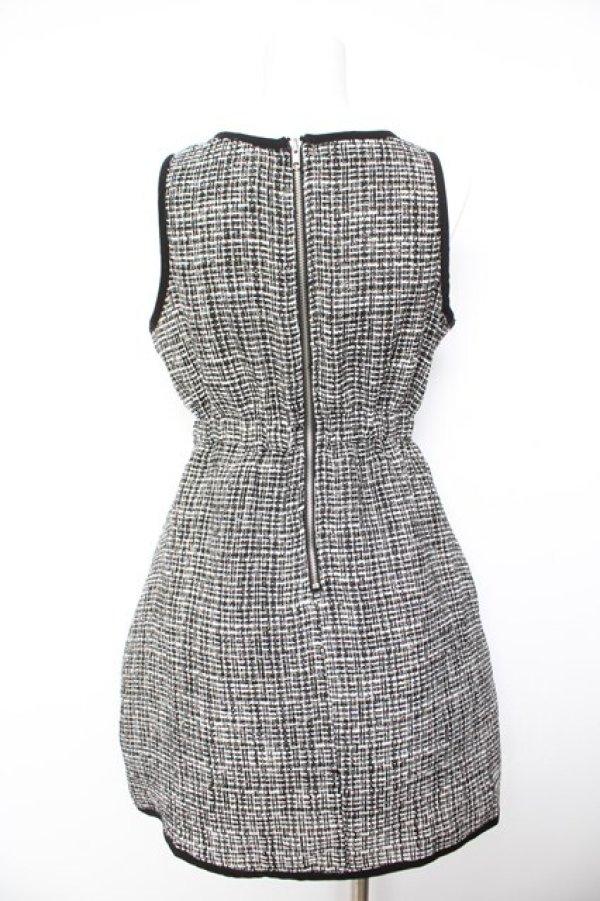 画像2: Swankiss / ビジューツイードワンピース  黒 Y-26-02-01-047-CA-OP-SZ-ZY (2)