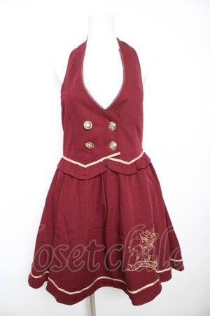 画像: axes femme POETIQUE / カルーセル刺繍ジャンパースカート  ワイン Y-26-02-01-055-AX-OP-SZ-ZY