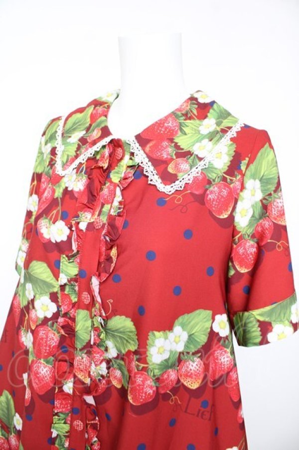画像3: LIEF / ジューシーストロベリーシャツワンピース  レッド Y-26-02-01-062-LO-OP-SZ-ZY (3)