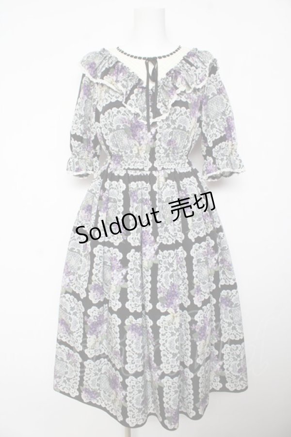 画像1: Melody BasKet / Violet laceヨーク切替ワンピース M ブラック Y-26-02-01-064-LO-OP-IG-ZY (1)