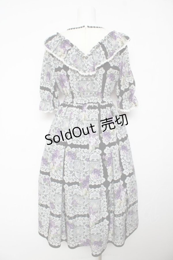 画像2: Melody BasKet / Violet laceヨーク切替ワンピース M ブラック Y-26-02-01-064-LO-OP-IG-ZY (2)