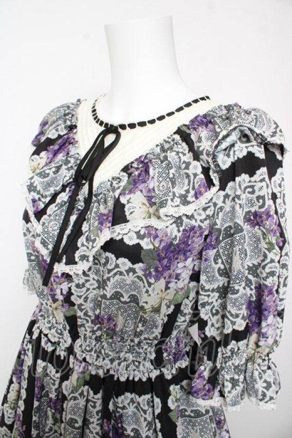 画像3: Melody BasKet / Violet laceヨーク切替ワンピース M ブラック Y-26-02-01-064-LO-OP-IG-ZY (3)