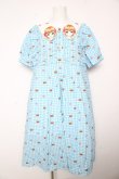 画像1: tntntutu / 昭和美少女とフルーツドールの衿プリントレースワンピース M サックス Y-26-02-01-065-LO-OP-SZ-ZY (1)