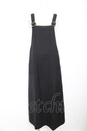 画像: PINK HOUSE / ロゴ刺繍サロペットスカート  黒 Y-26-02-01-067-LO-OP-SZ-ZY