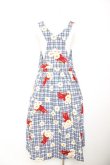 画像2: PINK HOUSE / ギンガムひなぎくブーケ柄サロペット F 青 Y-26-02-01-068-LO-OP-SZ-ZY (2)
