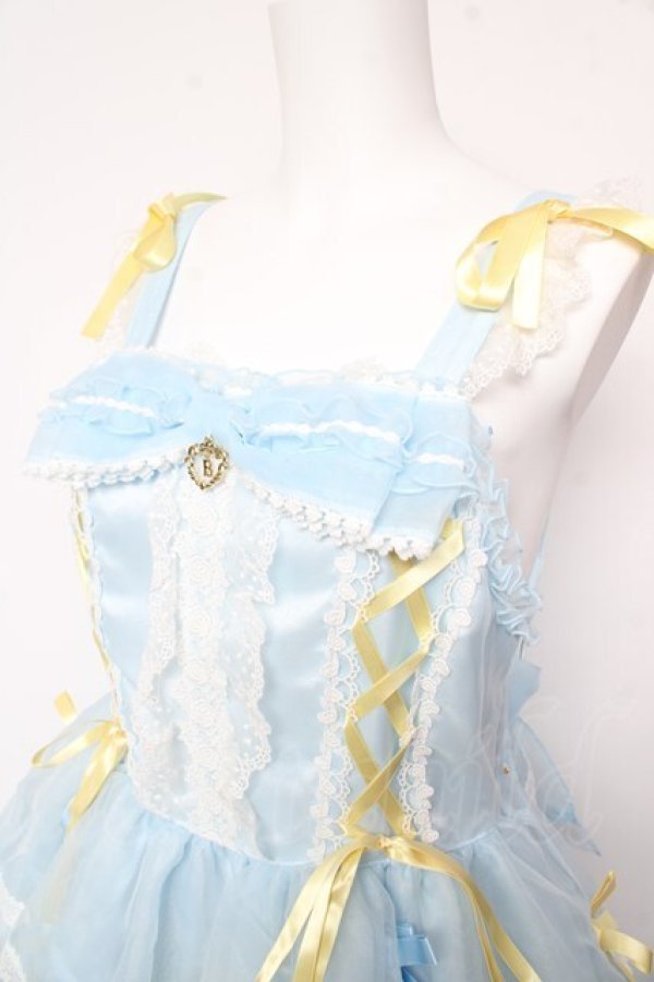 画像3: BABY, THE STARS SHINE BRIGHT / Eternal Ribbon Featheryジャンパースカート  サックス Y-26-02-01-069-BA-OP-SZ-ZY (3)