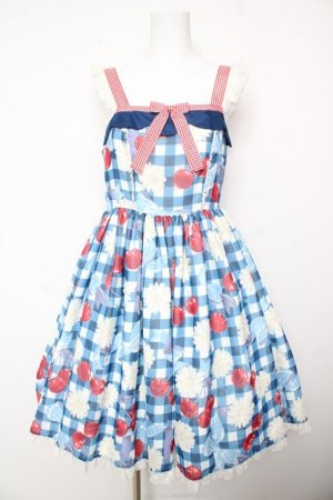 画像: Angelic Pretty / Sweet Cherry Margaretジャンパースカート  青 Y-26-02-01-070-AP-OP-SZ-ZY