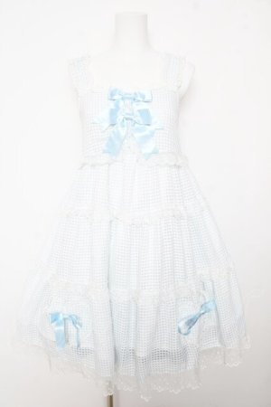 画像: BABY, THE STARS SHINE BRIGHT / Fluffy Gingham Heart ベビードール  サックス Y-26-02-01-071-BA-OP-SZ-ZY