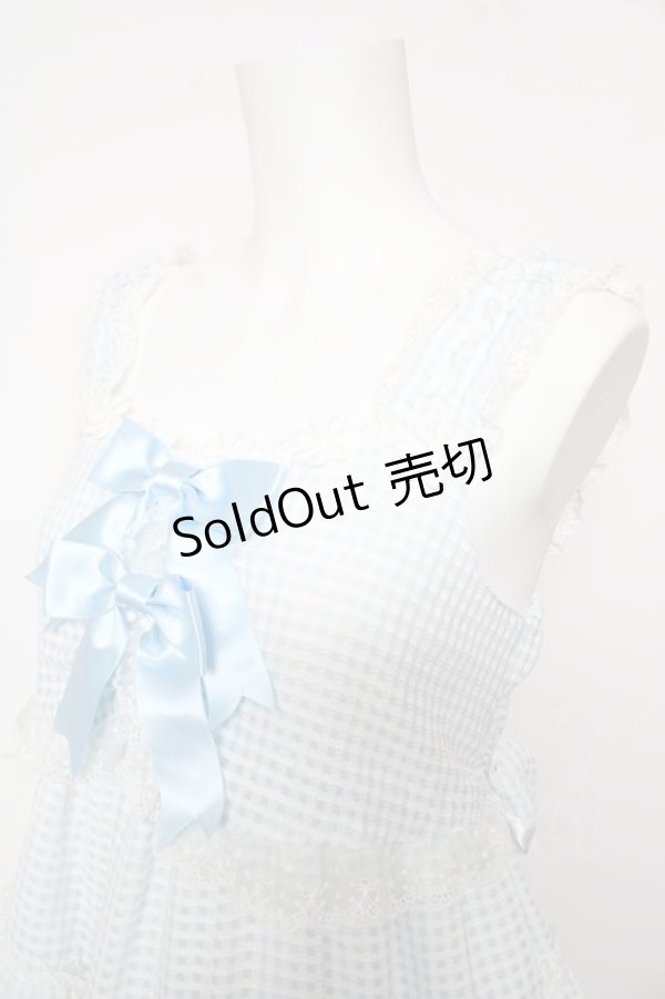 画像3: BABY, THE STARS SHINE BRIGHT / Fluffy Gingham Heart ベビードール  サックス Y-26-02-01-071-BA-OP-SZ-ZY (3)