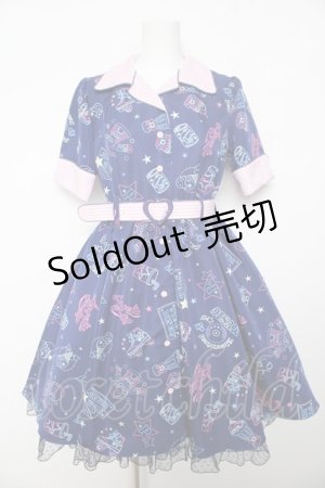 画像: Angelic Pretty / Neon Star Dinerワンピース  紺 Y-26-02-01-073-AP-OP-SZ-ZY