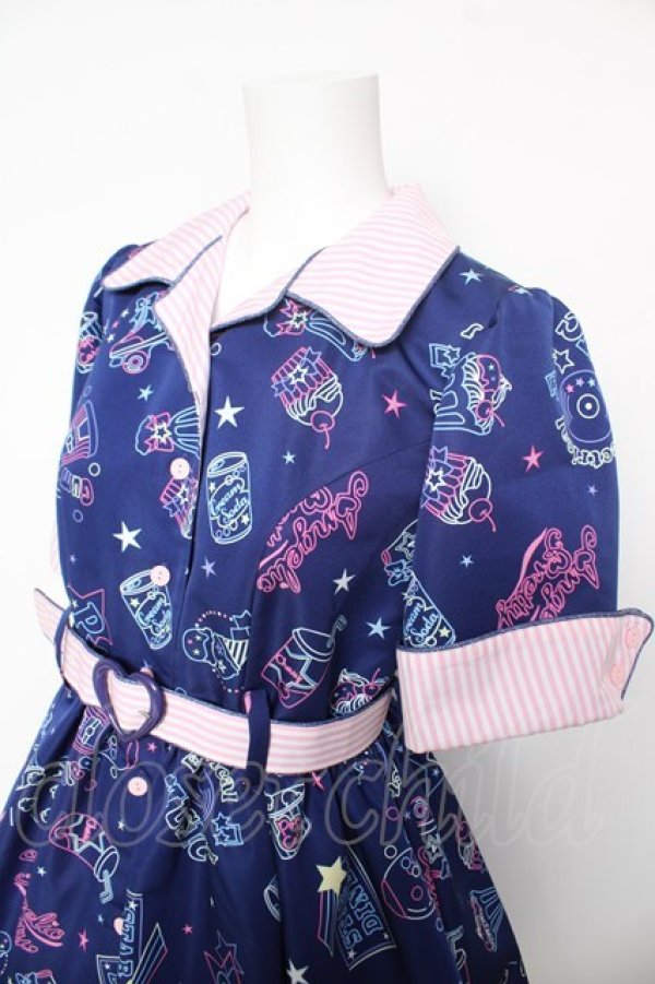画像3: Angelic Pretty / Neon Star Dinerワンピース  紺 Y-26-02-01-073-AP-OP-SZ-ZY (3)