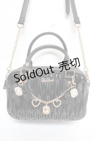 画像: LIZ LISA / キルティングリボンチャームポシェット  黒 Y-26-02-01-009-LO-BG-SZ-ZY