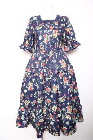 画像: axes femme kawaii / クラシックベリーワンピース M 紺 Y-26-02-01-082-AX-OP-SZ-ZY