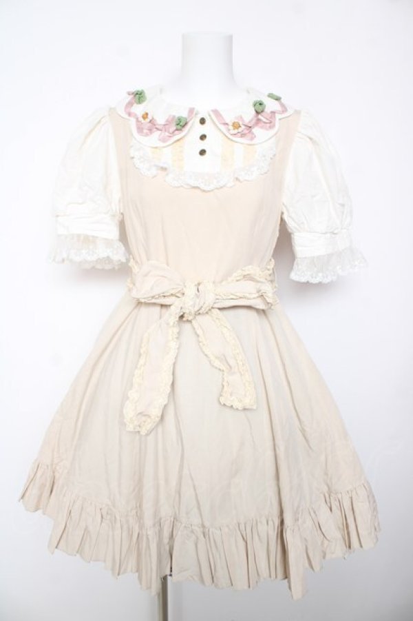 画像1: Hoshibako Works / 四つ葉のクローバーワンピース M ベージュ Y-26-02-01-086-LO-OP-SZ-ZY (1)