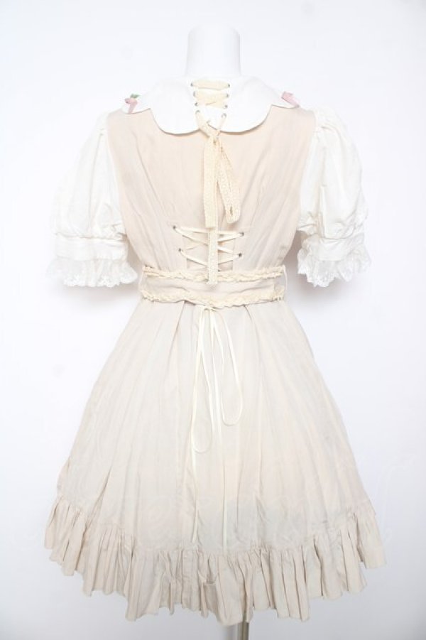 画像2: Hoshibako Works / 四つ葉のクローバーワンピース M ベージュ Y-26-02-01-086-LO-OP-SZ-ZY (2)