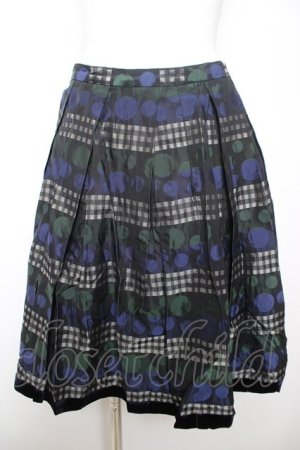 画像: Jane Marple / victorian jacquaed　ミニスカート  ネイビー Y-26-02-01-090-JM-SK-SZ-ZY