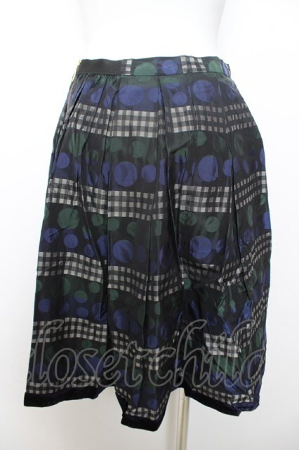 画像2: Jane Marple / victorian jacquaed　ミニスカート  ネイビー Y-26-02-01-090-JM-SK-SZ-ZY (2)