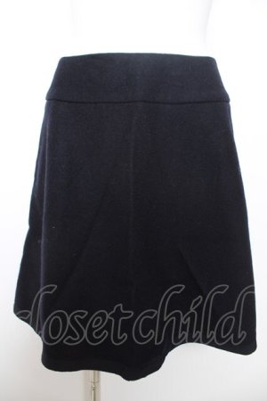 画像: Jane Marple Dans Le Salon / グログランラインウールスカート  ネイビー Y-26-02-01-091-JM-SK-SZ-ZY