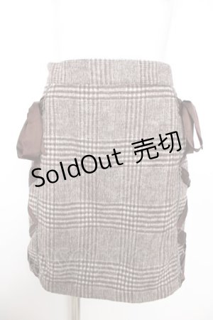 画像: Honey Cinnamon / サイド編み上げチェックスカート M ブラウン Y-26-02-01-093-LO-SK-SZ-ZY
