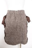 画像2: Honey Cinnamon / サイド編み上げチェックスカート M ブラウン Y-26-02-01-093-LO-SK-SZ-ZY (2)