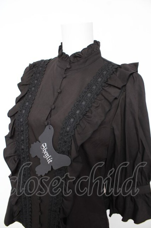 画像3: Sheglit / "Florence"フリルブラウス M 黒 Y-26-02-01-010-EL-BL-SZ-ZY (3)