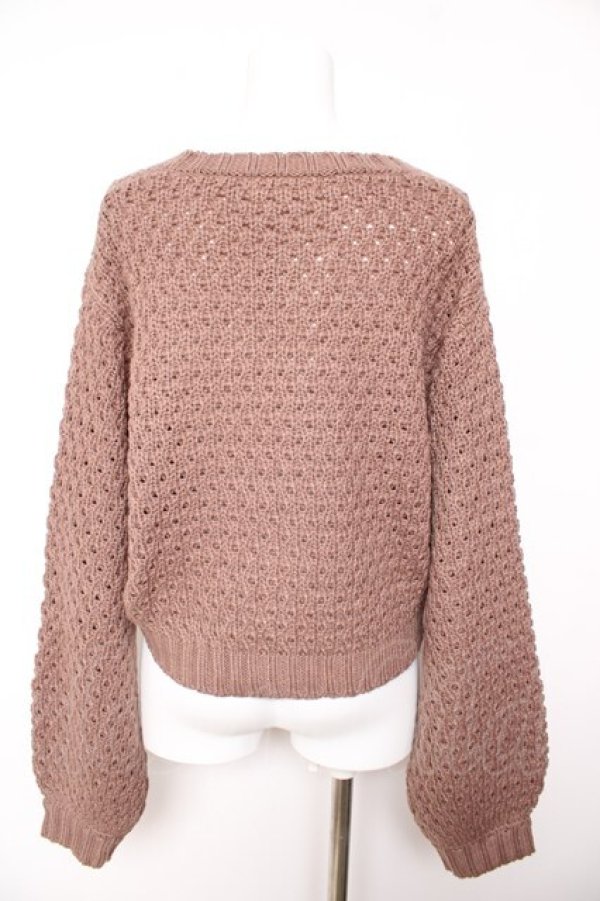 画像2: Fi.n.t / ステッチボタンワッフル編みニットカーディガン  茶 Y-26-02-01-012-CA-TO-SZ-ZY (2)