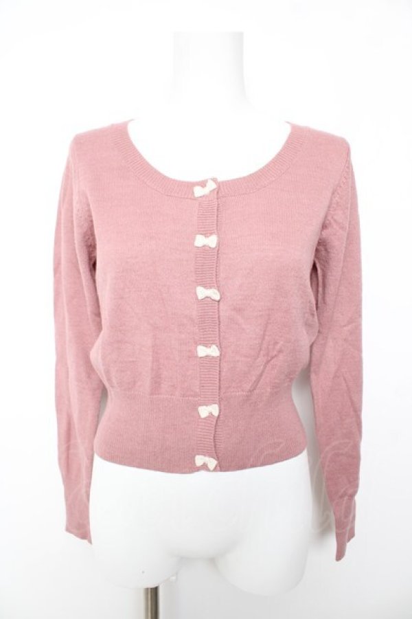 画像1: F i.n.t / リボンカーディガン F ピンク Y-26-02-01-013-CA-TO-SZ-ZY (1)