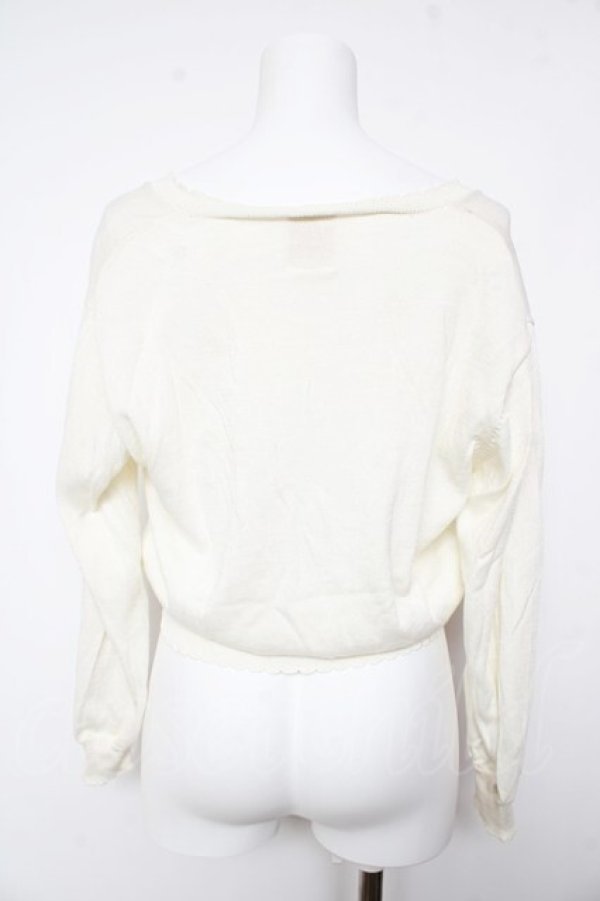 画像2: F&A / UVカットVネックニットカーディガン F オフホワイイト Y-26-02-01-014-LO-TO-SZ-ZY (2)