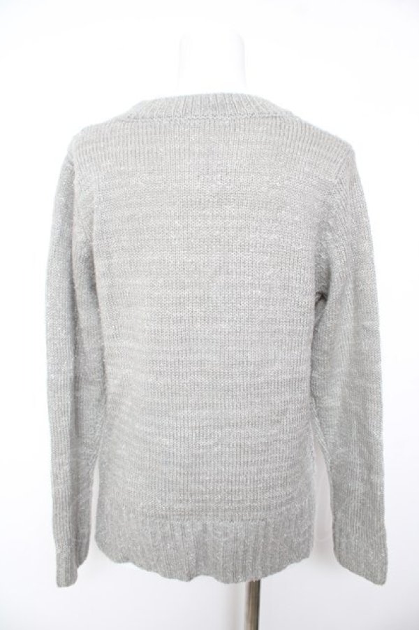 画像2: E hyphen world gallery / ラメモールニット F グレー Y-26-02-01-015-LO-TO-SZ-ZY (2)