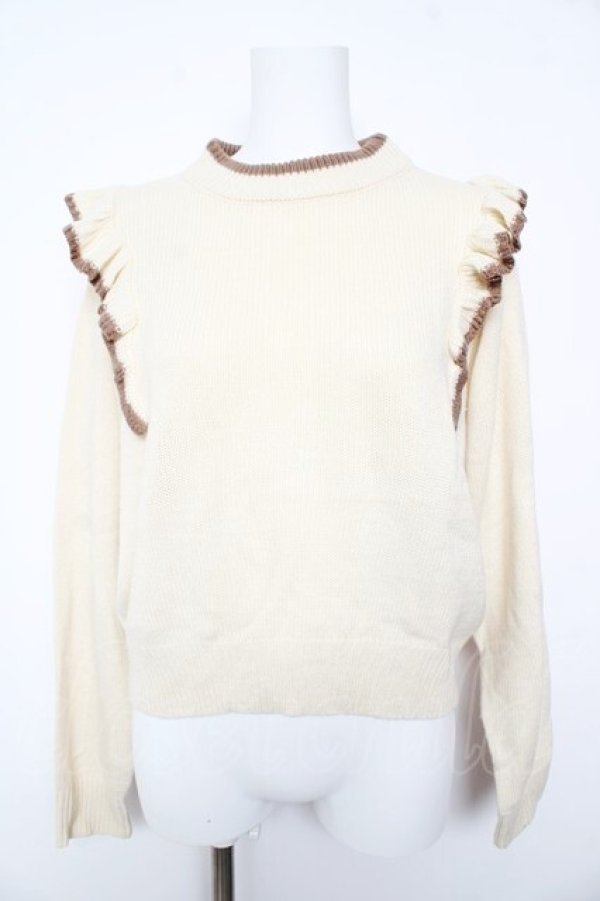 画像1: F i.n.t /  ショルダーフリルニットプルオーバー  生成り Y-26-02-01-017-CA-TO-SZ-ZY (1)