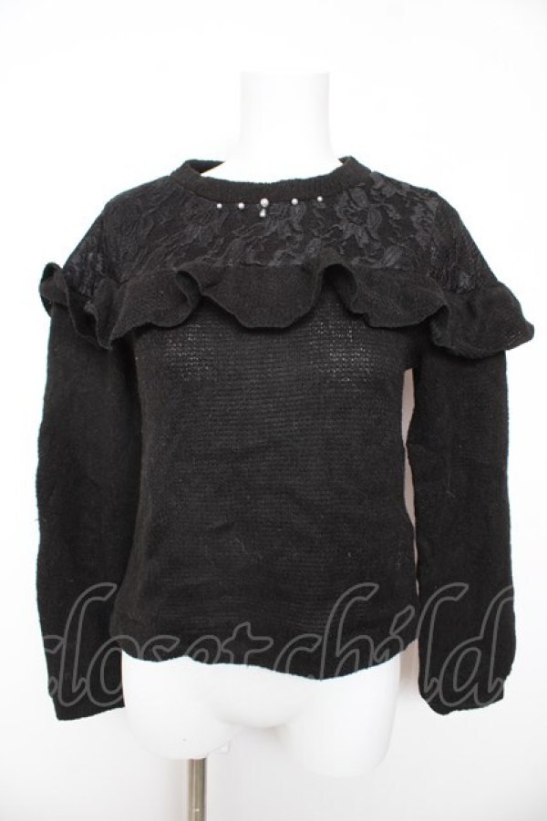 画像1: axes femme / 肩デザインアンサンブルニット M 黒 Y-26-02-01-019-AX-TO-SZ-ZY (1)