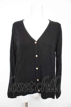 画像: axes femme / 切替ポケット付Aラインカーディガン M 黒 Y-26-02-01-021-AX-TO-SZ-ZY