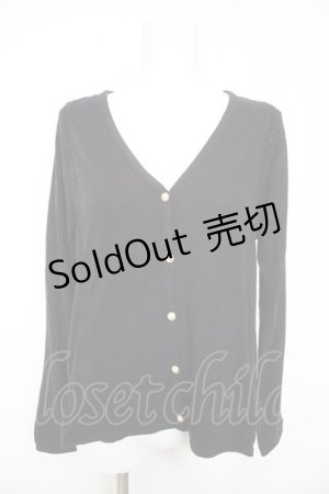 画像: axes femme / 切替ポケット付Aラインカーディガン M 黒 Y-26-02-01-021-AX-TO-SZ-ZT062