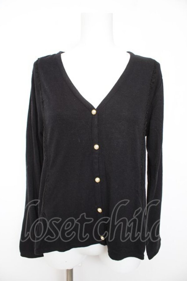 画像1: axes femme / 切替ポケット付Aラインカーディガン M 黒 Y-26-02-01-021-AX-TO-SZ-ZY (1)