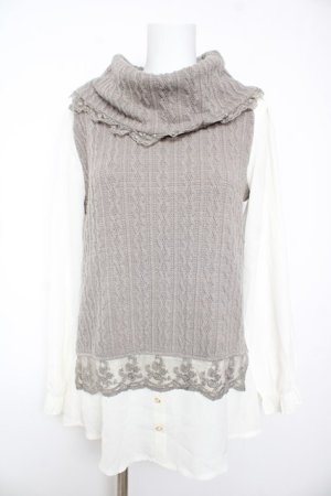 画像: axes femme / 重ね着風ニット  グレー Y-26-02-01-024-AX-TO-SZ-ZY