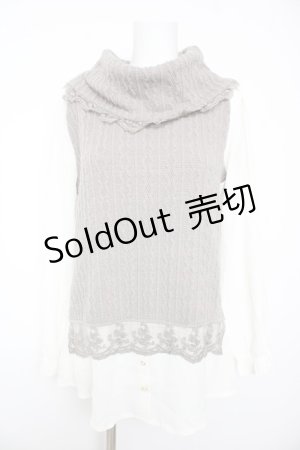 画像: axes femme / 重ね着風ニット  グレー Y-26-02-01-024-AX-TO-SZ-ZY