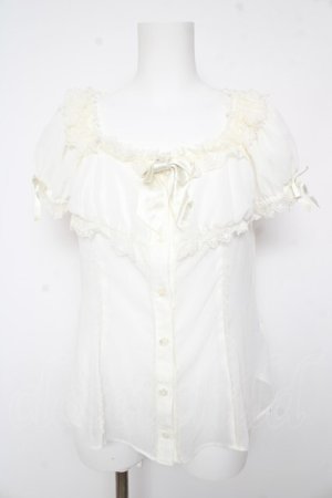 画像: Angelic Pretty / Lovelyスクエアブラウス  白 Y-26-02-01-026-AP-BL-SZ-ZY