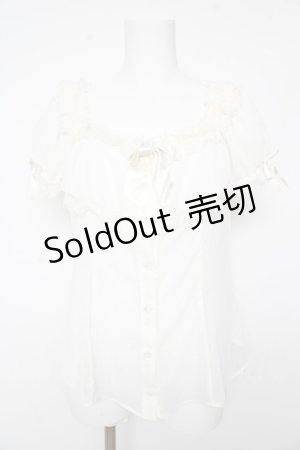 画像: Angelic Pretty / Lovelyスクエアブラウス  白 Y-26-02-01-026-AP-BL-SZ-ZY
