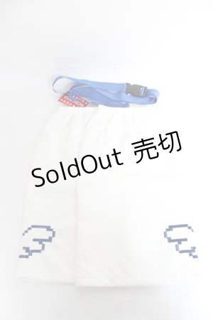 画像: ACDC RAG / ドットネコレッグウォーマー  白×青 Y-26-02-04-037-PU-ZA-SZ-ZY