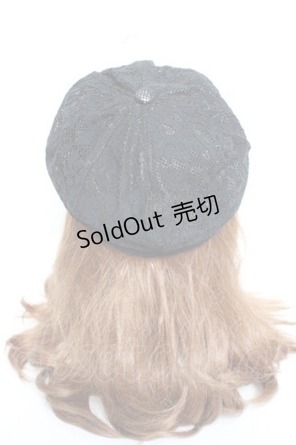 画像3: DearMyLoveRose / アソートビジューレースキャスケット  黒 Y-26-02-04-051-EL-AC-SZ-ZY (3)