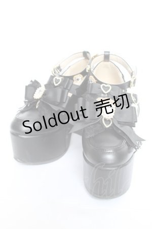 画像: LIZ LISA / ハートビジュープラットフォームローファー M 黒 Y-26-02-04-059-LO-SH-SZ-ZY