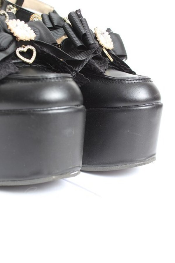 画像5: LIZ LISA / ハートビジュープラットフォームローファー M 黒 Y-26-02-04-059-LO-SH-SZ-ZY (5)