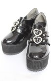 画像1: majoretty / ハートビジュー厚底サンダル  黒 Y-26-02-04-060-LO-SH-SZ-ZY (1)