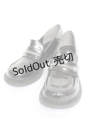 画像: DearMyLove / シルバージップローファー 22.5cm 黒 Y-26-02-04-061-EL-SH-SZ-ZY