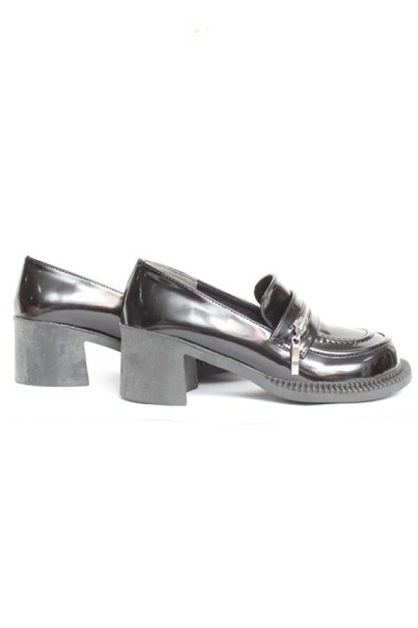 画像4: DearMyLove / シルバージップローファー 22.5cm 黒 Y-26-02-04-061-EL-SH-SZ-ZY (4)