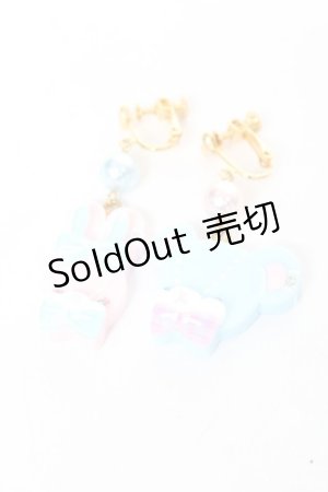画像: Angelic Pretty / Toyboxフレンズイヤリング  ピンク×サックス Y-26-02-04-007-AP-AC-SZ-ZY