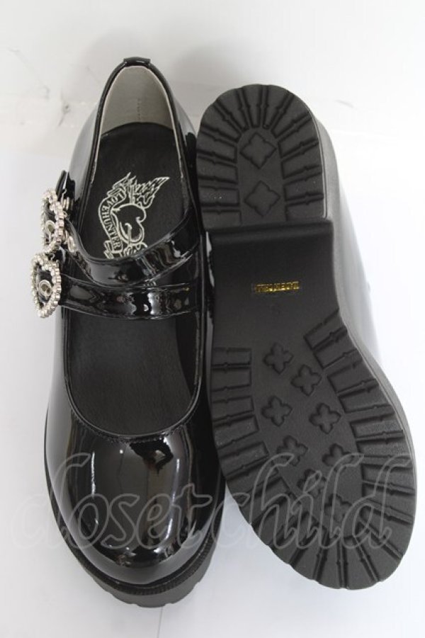 画像5: LOVEHUNTER / ハートリングダブルベルトパンプス S 黒 Y-26-02-04-063-LO-SH-SZ-ZY (5)