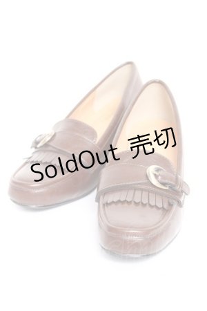 画像: an another angelus / サイドバックルキルトヒールローファー S ブラウン Y-26-02-04-066-CA-SH-SZ-ZY